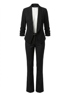 Women's Black Shawl-Collar Suit Jacket by